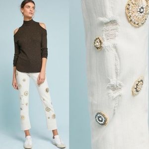 NWOT ANTHROPOLOGIE Medallion Embellished 27 Jeans